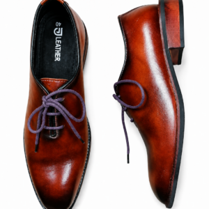 Men's Dark Brown Genuine Leather Split-Toe Derby Shoes