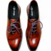 Men's Dark Brown Genuine Leather Split-Toe Derby Shoes Men's Dark Brown Genuine Leather Split-Toe Derby Shoes