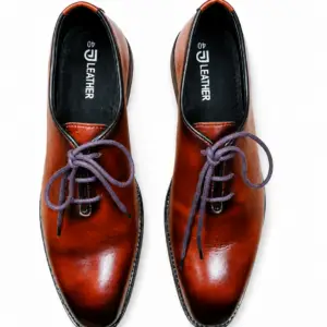 Men's Dark Brown Genuine Leather Split-Toe Derby Shoes
