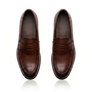 Leather Premium Hand-Burnished Penny Loafer (Tan / Cognac)