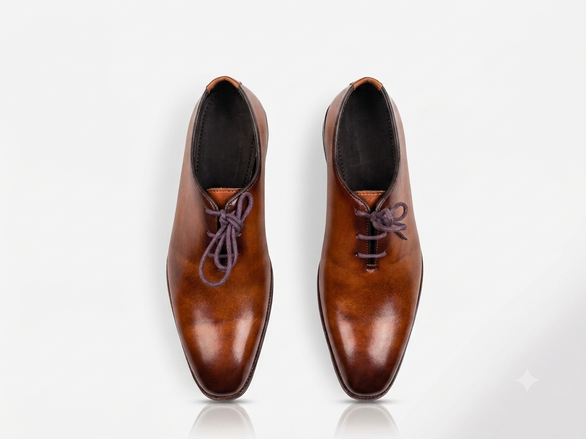 Jarifa Leather Premium Wholecut Oxford (Tan Patina) Oxford SHOES