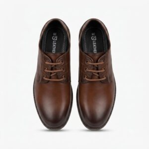 JL Original Leather Rugged Sole Derby Shoes (Coffee Brown)