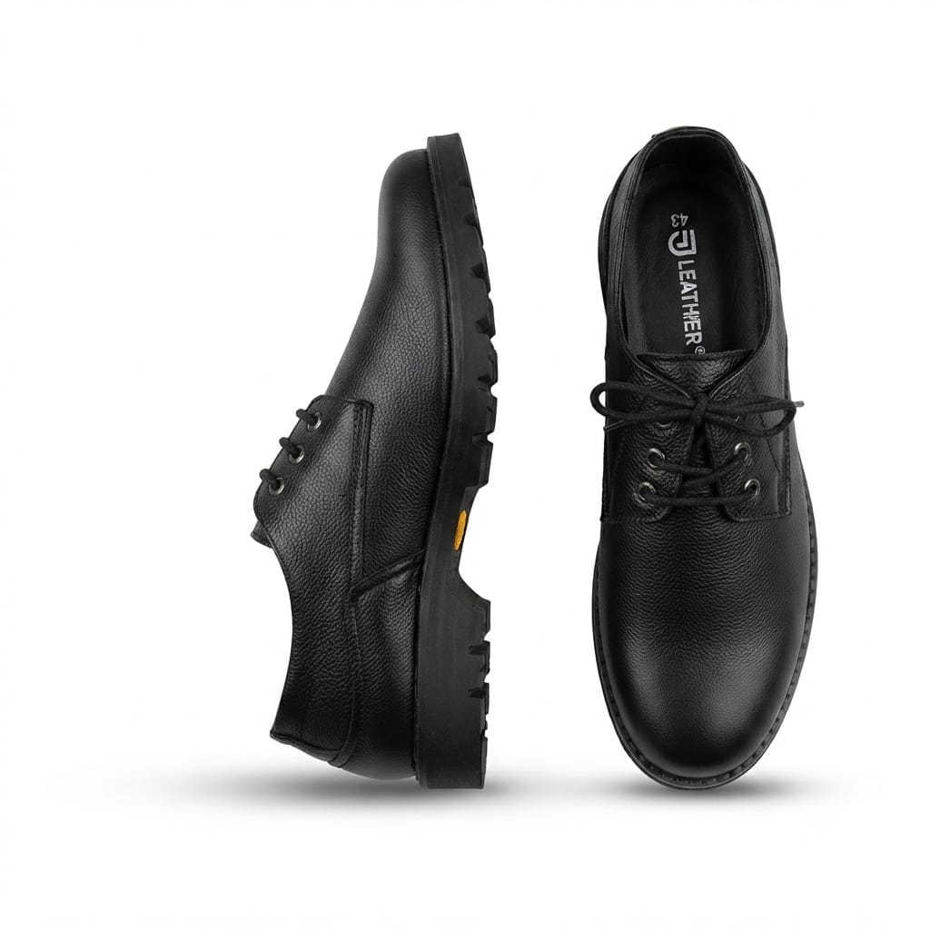 JL Leather Classic Derby with Tractor Sole — Black Edition JL Leather Classic Derby with Tractor Sole — Black Edition