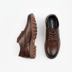 JL Original Leather Rugged Sole Derby Shoes (Coffee Brown)