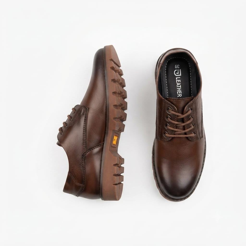 JL Original Leather Rugged Sole Derby Shoes (Coffee Brown) JL Original Leather Rugged Sole Derby Shoes (Coffee Brown)