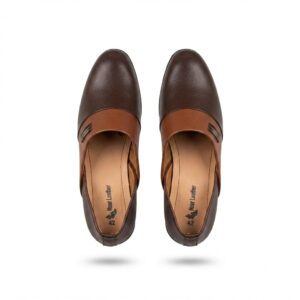 Men's Two-Tone Brown Leather Half Cut Mujari
