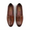Men's Brown Crocodile-Print Leather Nagra