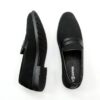 Men's Black Suede Leather Penny Loafers – Classic Slip-On Formal Casual Shoes with Leather Strap