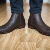 Men's Brown Snake Print Chelsea Boots