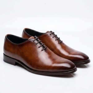 Men's Burnished Tan Leather Oxfords