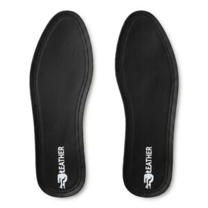 Premium Black Genuine Leather Insoles – Cushioned Comfort Shoe Inserts for Men