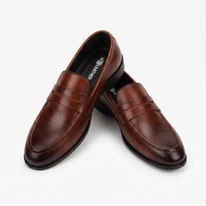 Men’s Burnished Tan Leather Penny Loafers