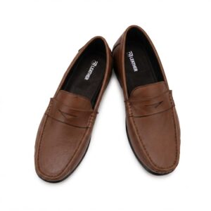Men’s Oversize Tan Brown Leather Penny Loafers