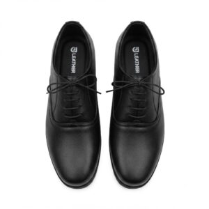Men’s Plain Black Leather Oversize  Oxford Formal Shoes