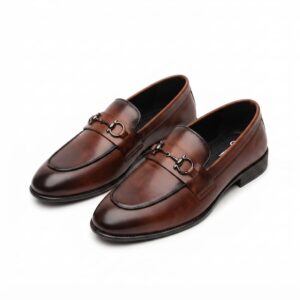 Men’s Tan Brown Leather Horsebit Loafers