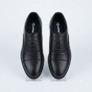 Men’s Black Brown Leather Cap-Toe Oxford Shoes