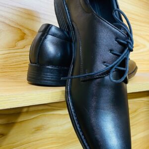 Men’s Classic Black Leather Oxford Lace-Up Shoes