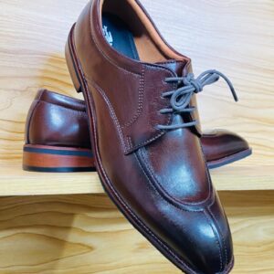 Men’s Dark Brown Genuine Leather Split-Toe Derby Shoes – Formal Lace-Up Dress Shoes