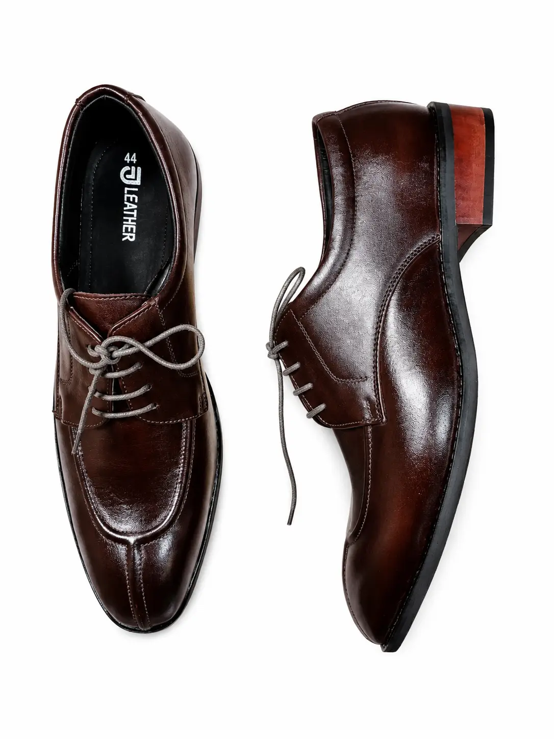 Men's Dark Brown Genuine Leather Split-Toe Derby Shoes Men's Dark Brown Genuine Leather Split-Toe Derby Shoes
