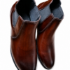 Genuine Burnished Leather Chelsea Boots – Slip-On Ankle Boots for Men (Oversize Available)
