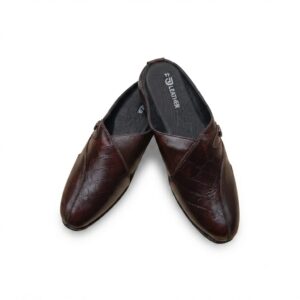 Brown Croc-Embossed Genuine Cow Leather Monk Strap Shoes for Men