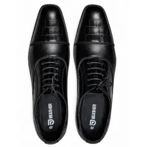 Men's Executive Black Alligator Pattern Leather Oxford Shoes