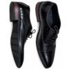 Premium Black Textured Formal Cap Toe Shoes