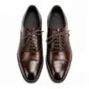 Jarifa Leather Men's Crocodile-Embossed Dark Brown Oxford Shoes